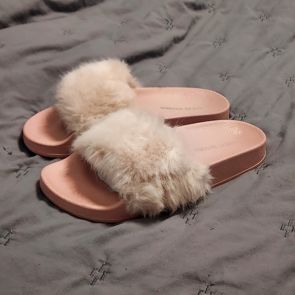 Steve Madden Women's Softey P Pink Cream sz. 6 Slipper Sandal Coquet Boho Fairy